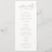 Elegant Charm Flat Wit en Goud Huwelijksprogramma Programma (Achterkant)