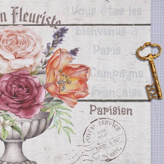 Elegant charmant rustiek hout Bonjour Decoupaging Tissuepapier