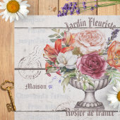 Elegant charmant rustiek hout Bonjour Decoupaging Tissuepapier