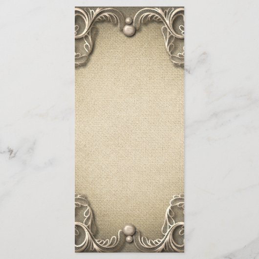 Elégant charme du sud Rustic Burlap Menu Mariage (Dos)