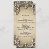 Elégant charme du sud Rustic Burlap Menu Mariage (Devant / Derrière)