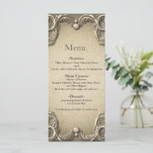 Elégant charme du sud Rustic Burlap Menu Mariage (Debout devant)