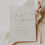 Élégant charme ivoire or nuptiale Invitations de d<br><div class="desc">Ces élégantes invitations à la douche nuptiale en ivoire de charme sont parfaites pour un wedding shower simple. Le design minimaliste moderne présente une crème vintage intemporelle et une calligraphie romantique dorée au style conte de fées bohème.</div>