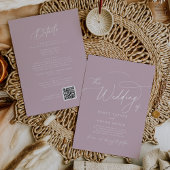 Élégant charme rose mariage invitations avec RSVP