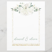 Élégant Charme Vert Fleur sauvage Menu Mariage (Dos)