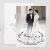 Elegant Charming Simple Photo Thank You Card Save The Date (Voorkant / Achterkant)