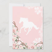 Élégant Charro rose Quinceanera Invitation florale (Dos)