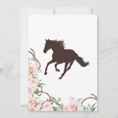 Élégant Charro rose Quinceanera Invitation florale (Dos)