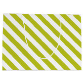 Elegant Chartreuse en wit gestreept patroon Groot Cadeauzakje (Achterkant)