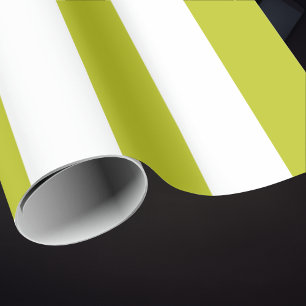 Elegant Chartreuse en Wit Streepjespatroon Cadeaupapier