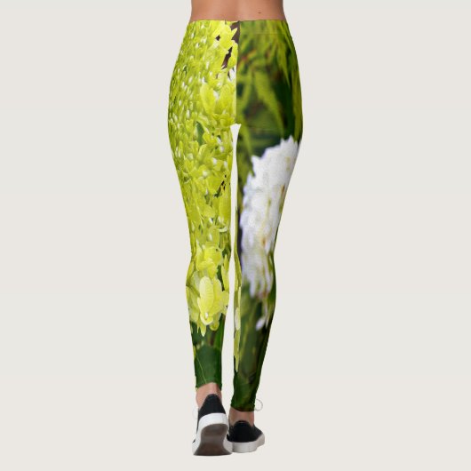 Elegant Chartreuse Green Limelight Hydrangea Leggings (Achterkant)