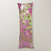 Elegant Chartreuse Green, Pink and Blue Hydrangea Lichaamskussen (Achterkant (Verticaal))