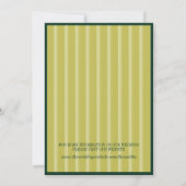 Elegant Chartreuse Stripe Pattern Photo Wedding Kaart (Achterkant)