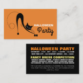 Élégant chat, Halloween Party Ticket Invitation (Devant / Derrière)