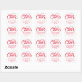 Elegant Cheer Script Kerst retour adres Vierkante Sticker (Vel)