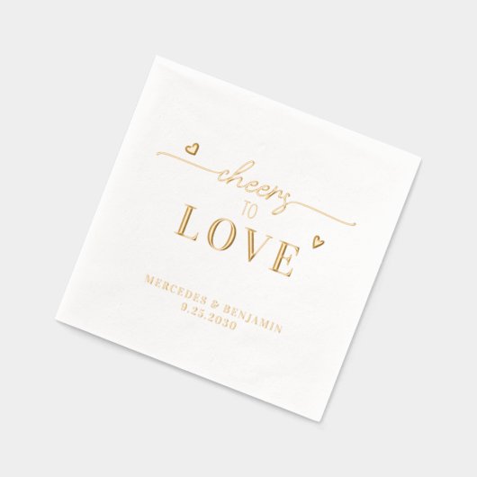 Élégant Cheers À Aimer Personnalisé Coeurs Or Mari (Gauche)