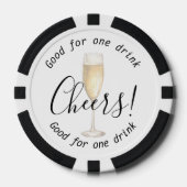 Elegant Cheers Champagne Drink bruiloft Poker Chips (Voorkant)