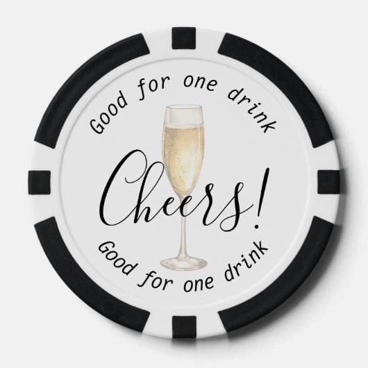 Elegant Cheers Champagne Drink bruiloft Poker Chips (Voorkant)