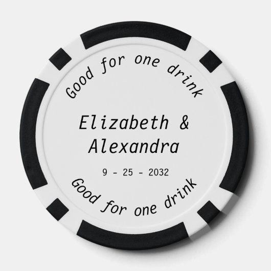 Elegant Cheers Champagne Drink bruiloft Poker Chips (Achterkant)