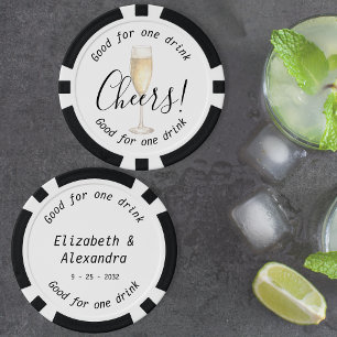 Elegant Cheers Champagne Drink bruiloft Poker Chips