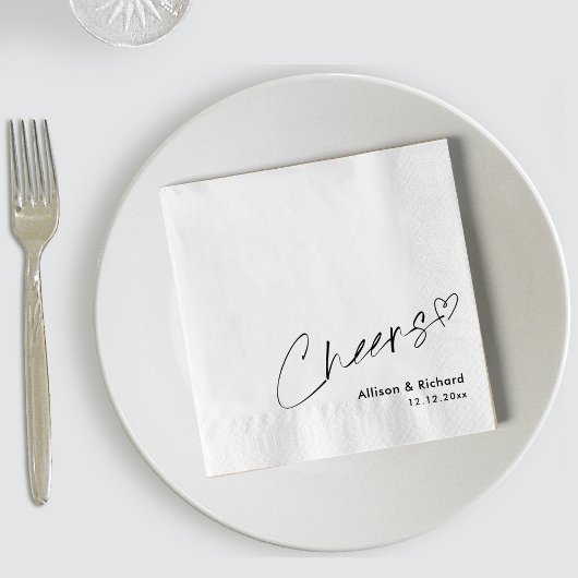 Elegant Cheers gepersonaliseerde bruiloft servette Servet