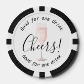 Elegant Cheers Roze Fizz Drink bruiloft Poker Chips (Voorkant)