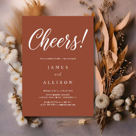 Elegant Cheers Script Terracotta Wedding Kaart
