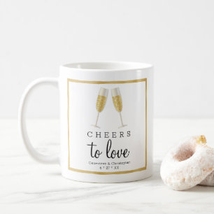 Elegant Cheers to Love Gold Wedding Champagne Koffiemok