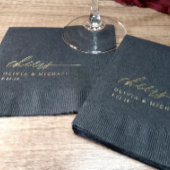 Elegant Cheers Wedding Black and Gold