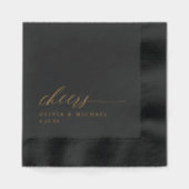 Elegant Cheers Wedding Black and Gold (Recto)