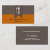 Élégant Chef argenterie blanc Carte de visite bist (Devant / Derrière)