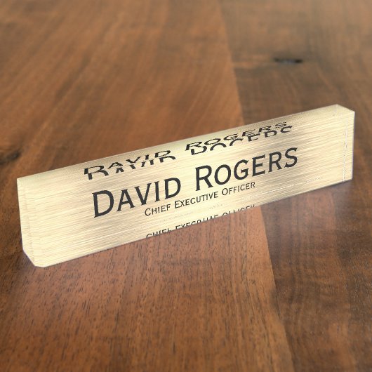 Élégant chef de la direction Bureau Nom Plaque (Taille)