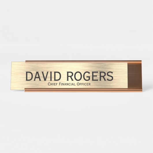 Élégant chef des finances Bureau Nom Plaque (Devant)