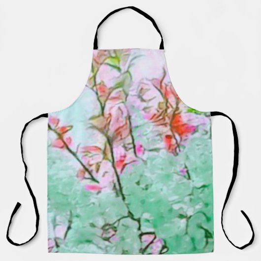 Elegant Cherry Blossom All-Over Print Apron Schort (Voorkant)