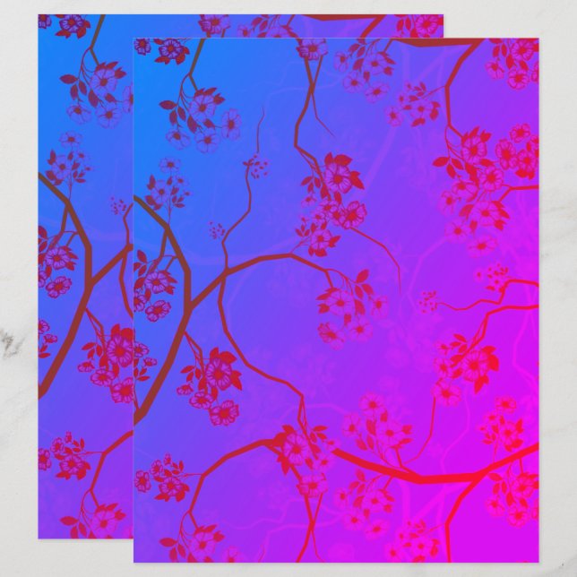 Elegant Cherry Blossom Art Sroot-boekingpapier (Voorkant / Achterkant)