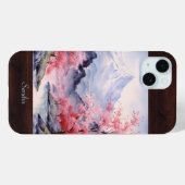 Elegant Cherry Blossom Bloemen Waterverf Landschap Case-Mate iPhone Case (Achterkant (horizontaal))