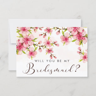 Elegant Cherry Blossom Bridesmaid Voorstel
