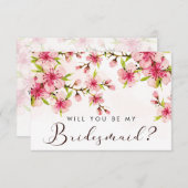 Elegant Cherry Blossom Bridesmaid Voorstel (Voorkant / Achterkant)