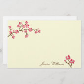 Elegant Cherry Blossom Briefpapier (Voorkant / Achterkant)