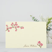 Elegant Cherry Blossom Briefpapier (Staand voorkant)