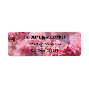 Elegant Cherry Blossom Floral Pink Wedding Etiket