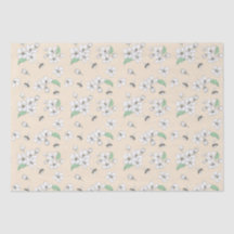 Elegant Cherry Blossom Honeybees Tissue Paper