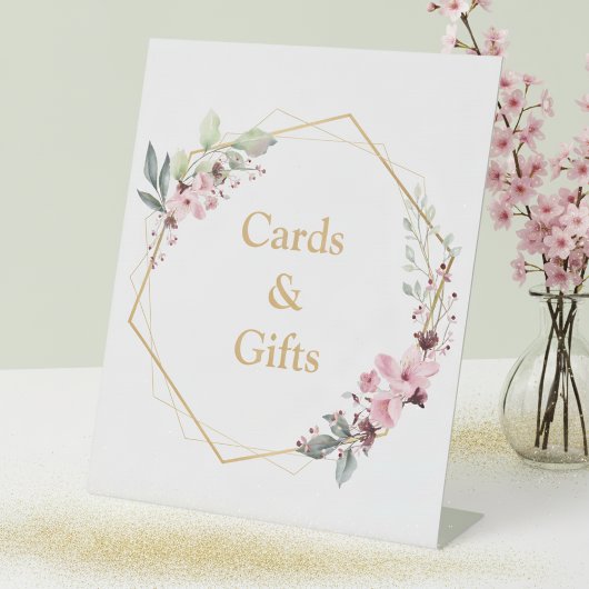 Elegant Cherry Blossom Party Kaarten en geschenken Reclamebord Met Voetstuk