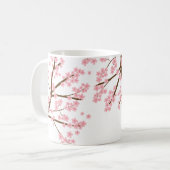 Elegant  cherry blossom sakura calligrafie koffiemok (Voorkant links)