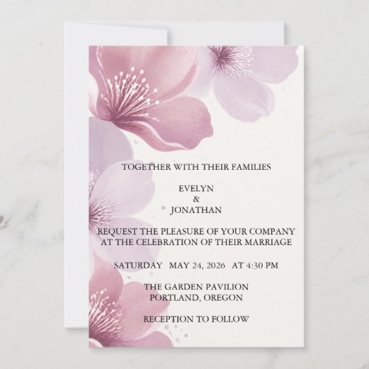 Elegant Cherry Blossom Save the Date (Devant)