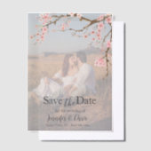 Elegant Cherry Blossom Save the Date Vellum Uitnodigingen (Offset)
