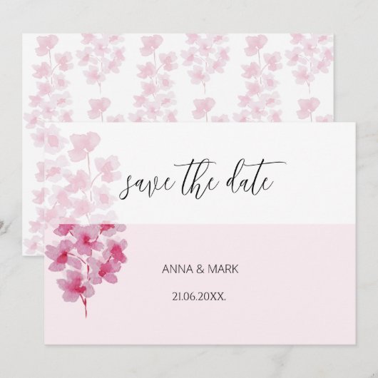 Elegant Cherry Blossom Waterverf Handgeschilderd (Voorkant / Achterkant)