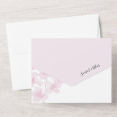 Elegant Cherry Blossom Waterverf Handgeschilderd All In One Uitnodiging (Achterkant)