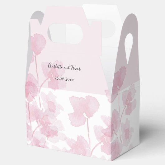 Elegant Cherry Blossom Waterverf Handgeschilderd Bedankdoosjes (Geopend)