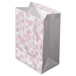 Elegant Cherry Blossom Waterverf Handgeschilderd Medium Cadeauzakje